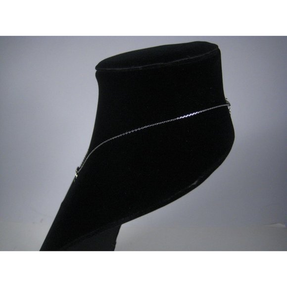 SB Rhinestone Crescent Moon Pendant Silvertone Chain Necklace 17in Choker Wiccan - Picture 7 of 9